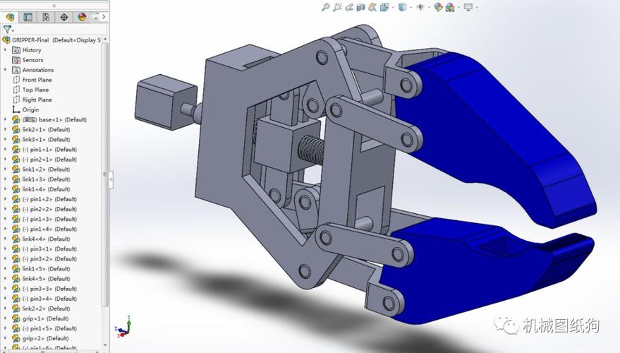机器人roboticarmgripper机械臂夹持器3d数模图纸solidworks设计